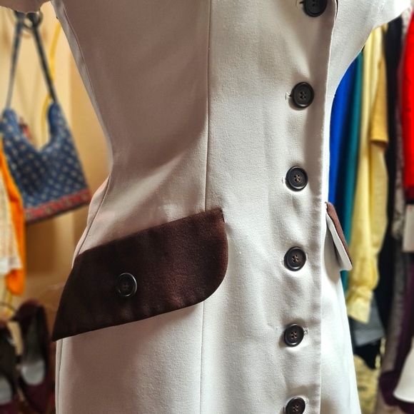 Vintage Handsewn Collared Coat Dress size Medium - Picture 3 of 8